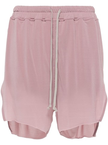 Rick Owens - drawstring jersey shorts - women - Cupro/Elastane - 40 - Pink