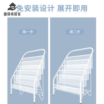 限時下殺 書架 置物架 兒童書架落地簡易折疊寶寶繪本架鐵藝多層收納書架置物架報刊架 廠家供應wy15
