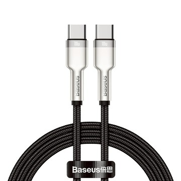 【Baseus 倍思】金屬卡福樂 TypeC快充線 100WPD 大功率 筆電手機通用 E-Marker晶片 尼龍編織 數據線 1m 2m