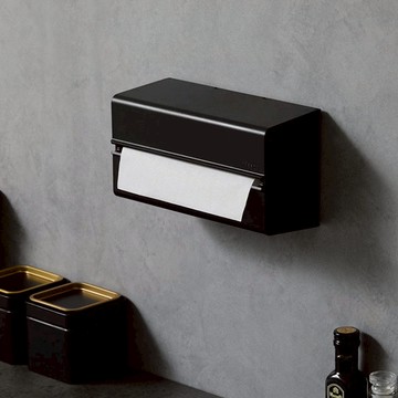 加深型ABS壁掛/桌上兩用擦手紙架-4色可選 白