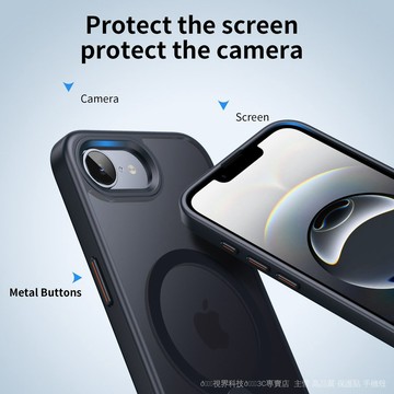 💕臺灣出貨💕適用於蘋果16E手機殻磁吸豎嚮隱形支架iPhone15promax保護套