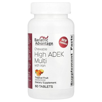 Bariatric Advantage, 含鐵高 ADEK 多營養素咀嚼片，熱帶水果味，60 片