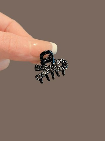 精致蝴蝶結小抓夾側邊前額頭頂邊夾高級感公主頭劉海發夾小號夾子