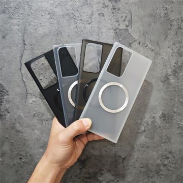 適用三星s22ultra磁吸手機殼s21超薄0.3mm高級磨砂s21 plus簡約商務男外殼裸機手感