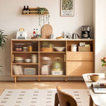 林氏木業貼貼北歐風超薄1.8M餐邊矮櫃UB3T-(H014413221)