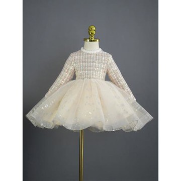 女童禮服公主裙花童蓬蓬紗兒童小主持人晚禮服高定鋼琴演出服輕奢