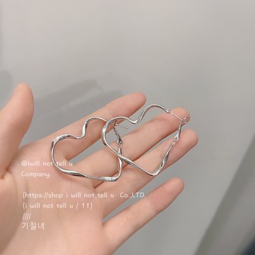 ▪NANA▪H43 日韓流行時尚 S925 銀針 簡約鏤空 線條 愛心 甜美耳飾 耳環 耳針