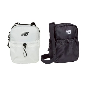 【New Balance】直式側背包 白/黑 束口 前袋網狀