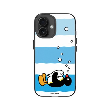 iPhone 16 Clear (相機按鈕) 酷墨灰 - Pingu 企鵝家族 - Pingu ＆小海豹