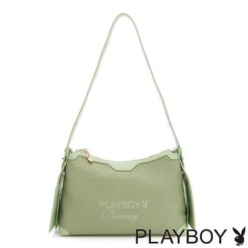 PLAYBOY - 斜背包  SoftWeave系列 - 綠色