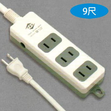 威電牌直頭延長線/CK2031-09/2孔3座/15A/9尺/條