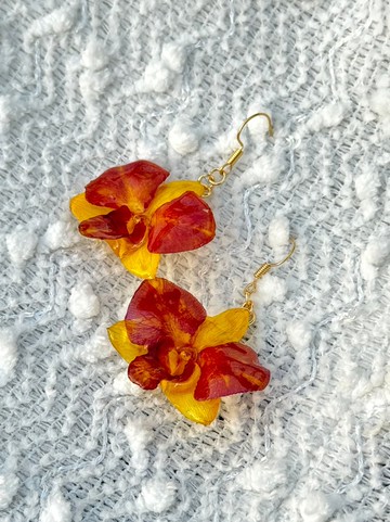 石斛蘭耳環/真花耳環/蘭花飾品/請備註可換耳夾