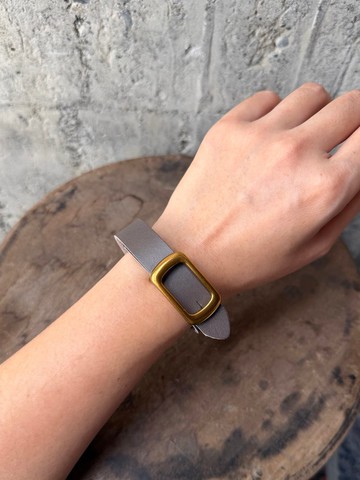 NAIL IT手環 鐵灰 I 釘上手環 植鞣革 皮革手環