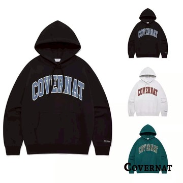 [COVERNAT] 男女同款經典印花LOGO運動百搭連帽長袖衛衣（多色任選）