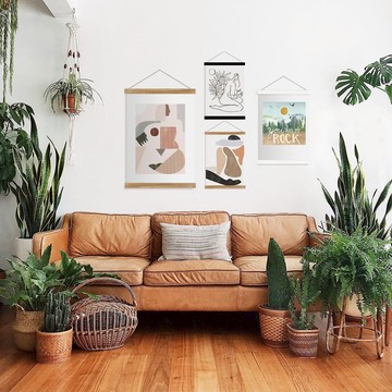 ins掛畫當代藝術家A爆野獸派裝飾畫北歐抽象幾何人像背景畫組合畫