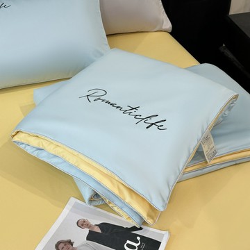 台灣出貨 冰絲刺繡床包組 夏季涼被 雙人床包組 寢具四件套 床包四件組 冰涼被 床罩組 床單組 夏天被子 冰冰被