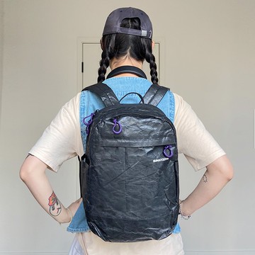 早起系列 後背包通勤旅行書包 銀色大容量高級背包 黑色款