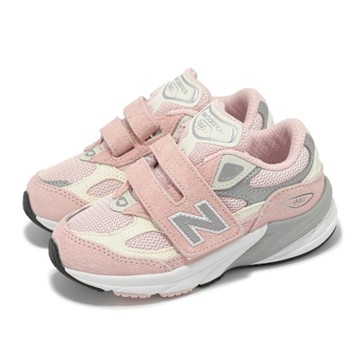 New Balance 童鞋 990 V6 寬楦 小童 粉紅 雲霧粉 白 學步鞋 魔鬼氈 休閒鞋 NB IV990PK6-W