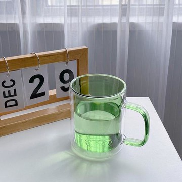 簡約雙層玻璃杯馬克杯280ml