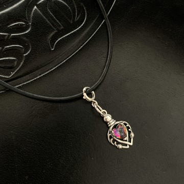 小寶s925純銀獨特設計復古炫彩愛心吊墜女項墜僅吊墜小眾輕奢銀飾