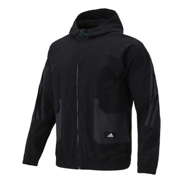 adidas M Fi Wv Bst Fz Sports hooded Logo Jacket Black