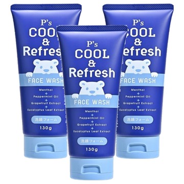 P's COOL&Refresh 清涼保濕洗面乳 130g – 清涼舒爽 深層潔淨毛孔  3條
