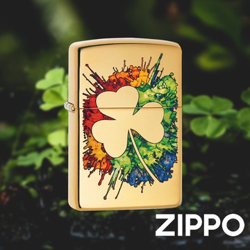 ZIPPO 塗鴉三葉草防風打火機 美國設計 官方正版 現貨 禮物 送禮 刻字 客製化 終身保固 49125