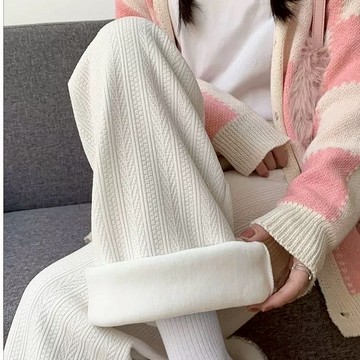 💕甜心大尺碼💕大尺碼長褲 麥穗闊腿褲燈芯絨胖mm200斤加肥加大秋冬刷毛直筒高腰休閑褲