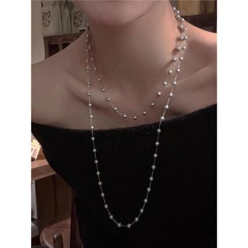 滿天星長款珍珠疊戴項鏈女輕奢小眾高級感毛衣鏈2026新款百搭配飾