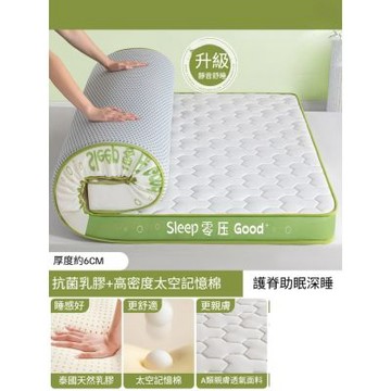 乳膠記憶棉床墊 家用臥室榻榻米軟墊 租房專用床褥墊子（90x190cm）