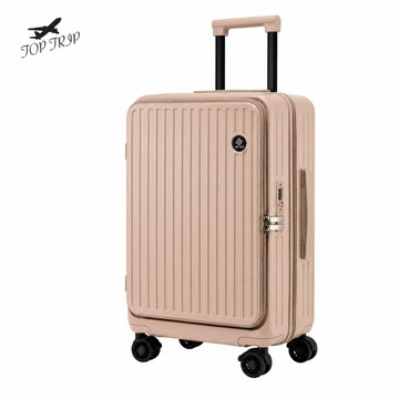 【TOPT】前開式行李箱 虎航專用 20吋行李箱 登機箱 上開擴充 熱銷日韓 旅行箱 杯袋掛勾 彈簧煞車輪 杯架 28吋