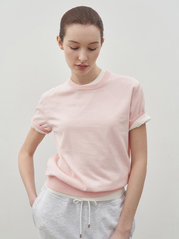 Cotton Dry Essential Round Neck T-Shirt [Pink]