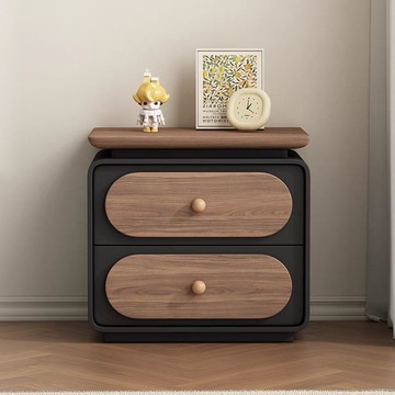 免運 超低價 可開票 新款現代簡約中古奶油輕奢安裝小型床頭櫃實木床邊櫃家用臥室收納 快速發貨