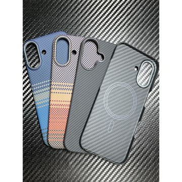 適合蘋果/iphone 17/16 pro max凱夫拉芳綸纖維手機殼新款兼容magsafe防滑超薄17/16 pro全包/半包保護殼