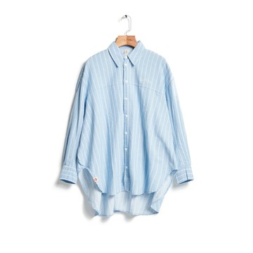 江戶勝｜女裝｜闊型條紋長袖襯衫