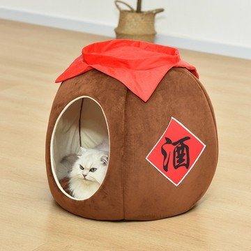 【寵家 Pet Home】寵家 Pet Home 酒甕造型兩用貓咪 酒瓶形狀貓窩 - 不挑色出貨