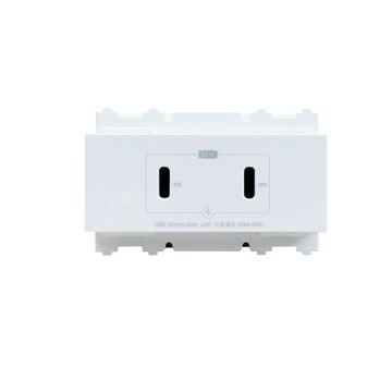 台達PD款充電插座(TypeC+TypeC)雙孔單品 ADP-60ND AWB