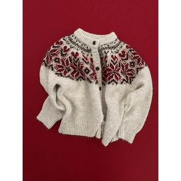 Codibook｜韓國 MAENIQUE 格紋羊毛圓領北歐風長版針織外套［預購］針織外套 女裝