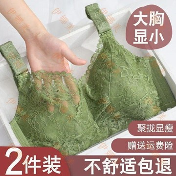 【臺灣出貨👙】全罩杯大胸顯小文胸薄款無鋼圈內衣女聚攏防下垂收副乳調整型胸罩【伊娜美】