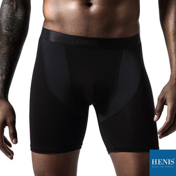 HENIS 透氣加長運動內褲 (黑色)