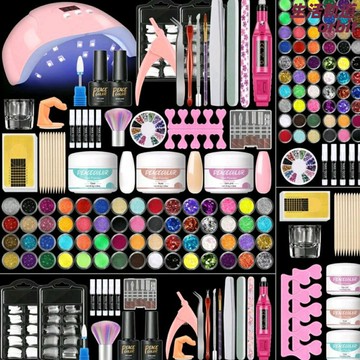 【新手全套】美甲工具套裝 美甲燈 甲油膠 美甲套裝 美甲機 美甲工具 42色甲油膠套裝 光療燈 便攜收納 家庭美甲必備