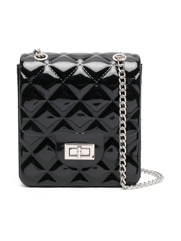 Monnalisa - diamond-quilting shoulder bag - kids - PVC - One Size - Black
