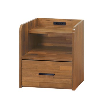 【綠活居】斯里蘭 現代1.4尺附插座床頭櫃/收納櫃(二色可選)-43x40x48cm免組