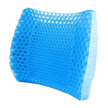 涼爽透氣蜂巢冷凝膠坐墊 大腰靠  藍色  38 x 34cm