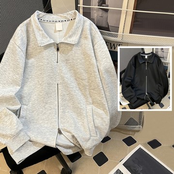 ＊ORead＊華棉復牛奶絲雙拉鍊衛衣外套(2色M~2XL)