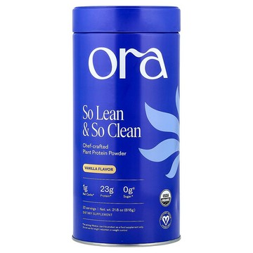 Ora, So Lean & So Clean，有機和植物基超級食品蛋白，香草味，21.2 盎司（600 克）