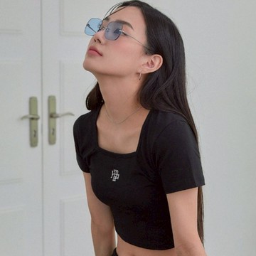Codibook｜韓國 muahmuah 方領短版短袖T恤［預購］短袖上衣 T恤 女裝