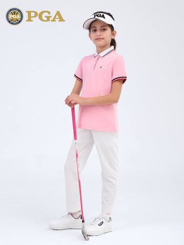 美國PGA兒童高爾夫衣服新款女童夏季服裝裙子套裝短袖T恤童裝