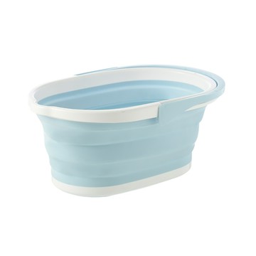 可手提摺疊水桶 加大款  北歐藍  1個