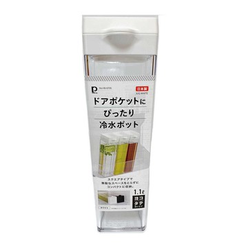 日本PEARL可橫放冷水壺1.1L-白